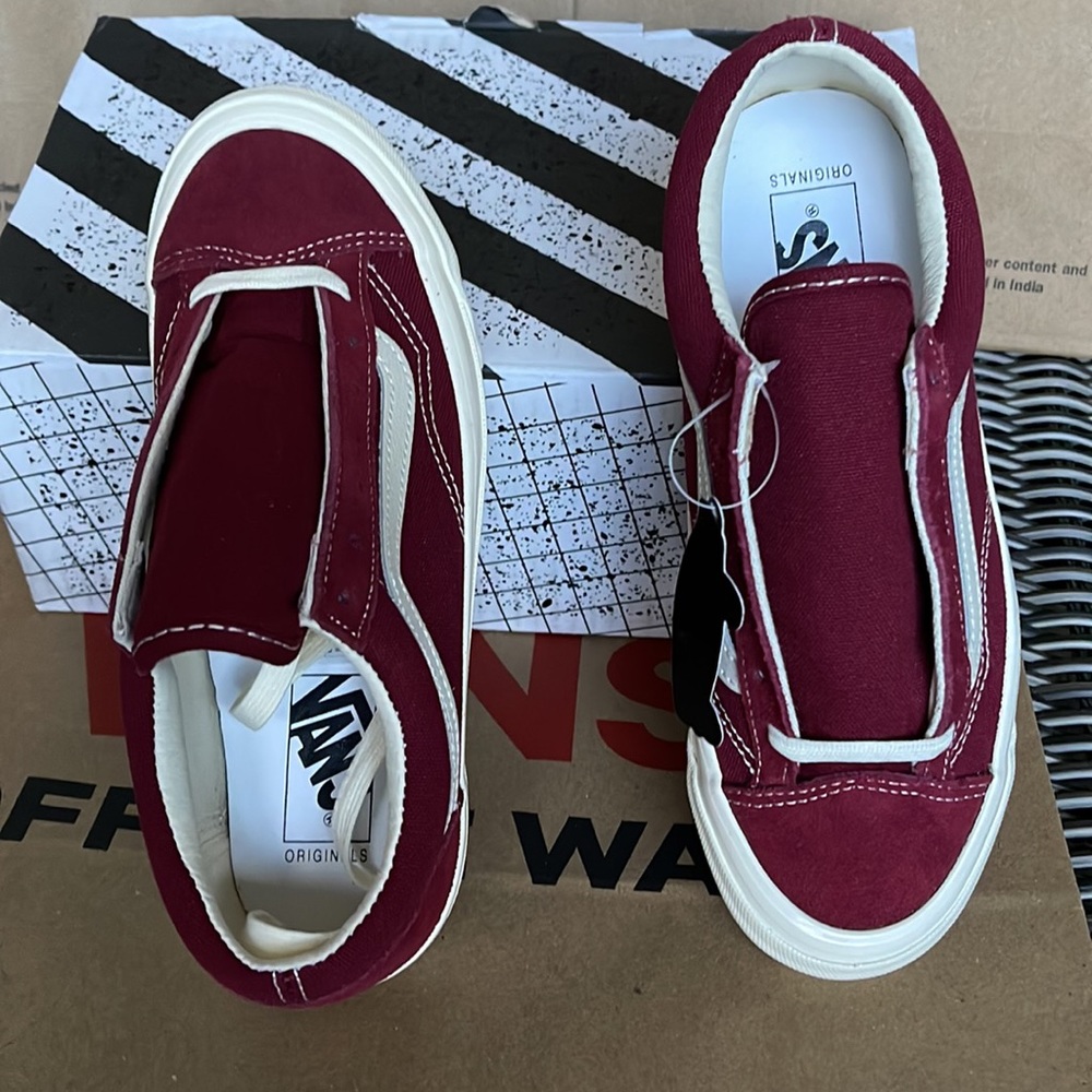 Vans Og Style 36 Lx Suede/Canvas Pomegranate/Classic White WMNS - Picture 13 of 16